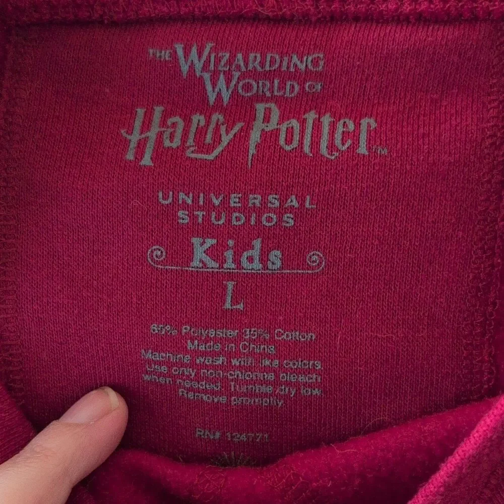 Universal Studios Harry Potter Gryffindor Kids L Pullover Fleece Crew Sweatshirt
